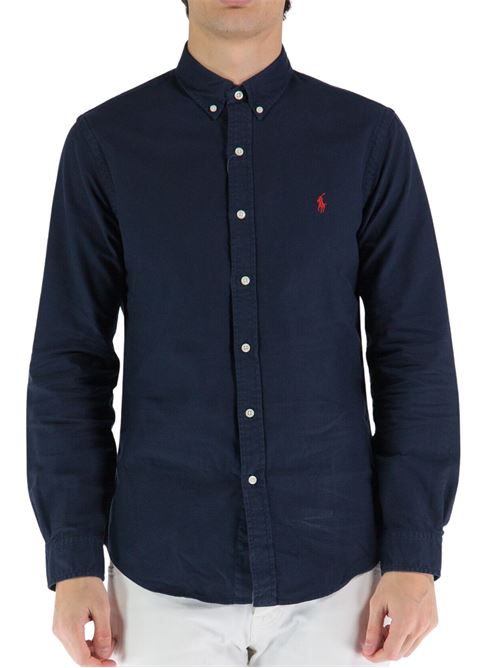 Camicia Uomo blu con bottoni sul colletto POLO RALPH LAUREN | 710723610003